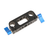 Maxbell 1/4'' 3/8'' Thread Rod Clamp Rail Block for 15mm Rod DSLR Rig Rail System Blue