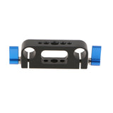 Maxbell 1/4'' 3/8'' Thread Rod Clamp Rail Block for 15mm Rod DSLR Rig Rail System Blue