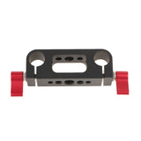 Maxbell 1/4'' 3/8'' Thread Rod Clamp Rail Block for 15mm Rod DSLR Rig Rail System Red