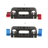 Maxbell 1/4'' 3/8'' Thread Rod Clamp Rail Block for 15mm Rod DSLR Rig Rail System Red