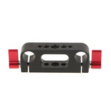 Maxbell 1/4'' 3/8'' Thread Rod Clamp Rail Block for 15mm Rod DSLR Rig Rail System Red