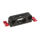 Maxbell 1/4'' 3/8'' Thread Rod Clamp Rail Block for 15mm Rod DSLR Rig Rail System Red