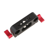 Maxbell 1/4'' 3/8'' Thread Rod Clamp Rail Block for 15mm Rod DSLR Rig Rail System Red