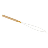 Maxbell 5Pcs/Set Wooden Hair Extensions Loop Needle Threader Wire Pulling Hook Tool for Beads and Feathers