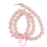 Maxbell 8mm Pink Faceted Round Quartz Gemstone Loose Spacer Beads 15'' Strand Craft for Jewelry Making