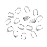 Maxbell 100Pcs Silver Tone Charm Pendant Pinch Bails Connector Clasps Jewelry DIY Findings