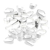 Maxbell 100Pcs Silver Tone Charm Pendant Pinch Bails Connector Clasps Jewelry DIY Findings