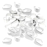 Maxbell 100Pcs Silver Tone Charm Pendant Pinch Bails Connector Clasps Jewelry DIY Findings