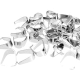 Maxbell 100Pcs Silver Tone Charm Pendant Pinch Bails Connector Clasps Jewelry DIY Findings