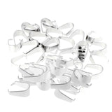 Maxbell 100Pcs Silver Tone Charm Pendant Pinch Bails Connector Clasps Jewelry DIY Findings