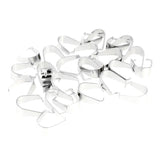 Maxbell 100Pcs Silver Tone Charm Pendant Pinch Bails Connector Clasps Jewelry DIY Findings