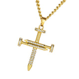 Maxbell Hip Hop Women Men's Crystal Rhinestone Cross Pendant Necklace Chain Jewelry