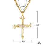 Maxbell Hip Hop Women Men's Crystal Rhinestone Cross Pendant Necklace Chain Jewelry