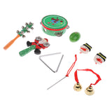 Maxbell 8 Pieces Green Wooden Cartoon Tambourine Musical Instruments Toys Gift for Kids Baby Toddle