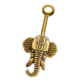 Maxbell Retro Elephant Navel Piercing Belly Button Ring Gold Women Jewellery
