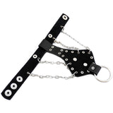 Maxbell Punk Men's Biker Alloy Rivet Studs Leather Skull Skeleton Hand Finger Chain Bracelet