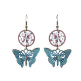 Maxbell Vintage Butterfly Hollow Clover Gears Women's Steampunk Fashion Drop Earring