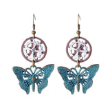 Maxbell Vintage Butterfly Hollow Clover Gears Women's Steampunk Fashion Drop Earring