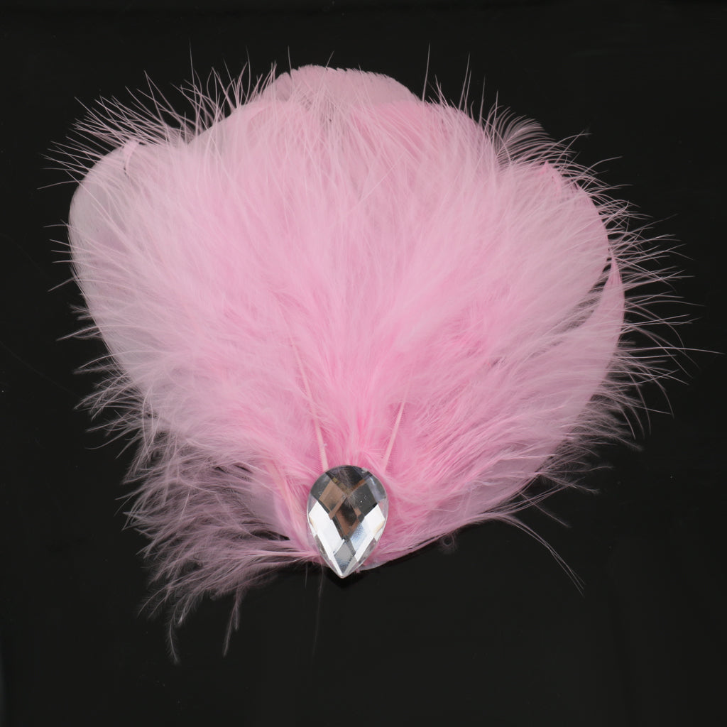 Maxbell Pink Feather Headdress Fascinator Hair Clip Wedding Bridal Hair Accessory