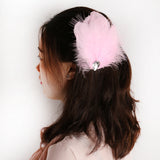 Maxbell Pink Feather Headdress Fascinator Hair Clip Wedding Bridal Hair Accessory