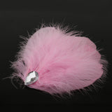 Maxbell Pink Feather Headdress Fascinator Hair Clip Wedding Bridal Hair Accessory