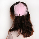 Maxbell Pink Feather Headdress Fascinator Hair Clip Wedding Bridal Hair Accessory