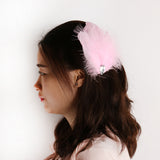 Maxbell Pink Feather Headdress Fascinator Hair Clip Wedding Bridal Hair Accessory