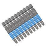 Maxbell 10Pcs Magnetic Cross Head Screwdriver Bits Tip Set S2 Steel 1/4'' Hex Shank