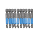 Maxbell 10Pcs Magnetic Cross Head Screwdriver Bits Tip Set S2 Steel 1/4'' Hex Shank