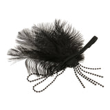 Maxbell Vintage Black Feather Crystal Headband Charleston Headpiece Women's Flapper Fancy Dress