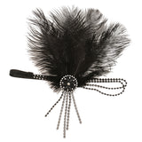 Maxbell Vintage Black Feather Crystal Headband Charleston Headpiece Women's Flapper Fancy Dress