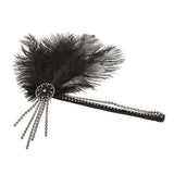 Maxbell Vintage Black Feather Crystal Headband Charleston Headpiece Women's Flapper Fancy Dress