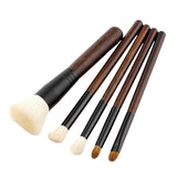 Maxbell 5 Pieces Premium Makeup Brush Blush Foundation Eyeshadow Lip Tool Wooden Box