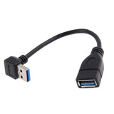 Maxbell Data Sync 90 Degree USB 3.0 Down Angle Adapter Cable Male A To Female A Connector for Computer USB Extension