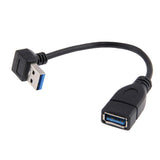 Maxbell Data Sync 90 Degree USB 3.0 Down Angle Adapter Cable Male A To Female A Connector for Computer USB Extension