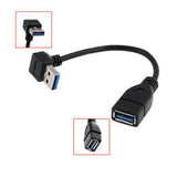 Maxbell Data Sync 90 Degree USB 3.0 Down Angle Adapter Cable Male A To Female A Connector for Computer USB Extension