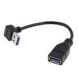 Maxbell Data Sync 90 Degree USB 3.0 Down Angle Adapter Cable Male A To Female A Connector for Computer USB Extension