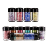 Maxbell 12x Shimmer Glitter Eyeshadow Loose Dust Powder Pigment For Tattoo Body Nail