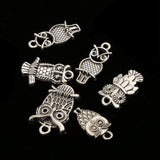 Maxbell 30 Pieces 13-22mm Mixed Vintage Alloy Owl Tibetan Silver DIY Charms Fit Pendants & Necklace Jewelry Making Accessories Craft Findings