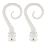 Maxbell Pair Curtain Pole Recess Brackets Rod Finial Window Treatment Hardware White