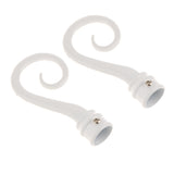 Maxbell Pair Curtain Pole Recess Brackets Rod Finial Window Treatment Hardware White