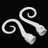 Maxbell Pair Curtain Pole Recess Brackets Rod Finial Window Treatment Hardware White