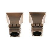 Maxbell 2Pcs Aluminum Alloy Window Curtain Pole End Drape Rod Finals Head for Rods with Dia. 28mm Square Tower#Bronze