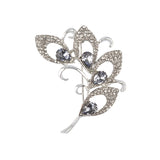 Maxbell Vintage Silver Tone Flower Crystal Brooch Pins Wedding Party Women Jewelry