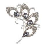 Maxbell Vintage Silver Tone Flower Crystal Brooch Pins Wedding Party Women Jewelry