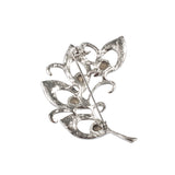 Maxbell Vintage Silver Tone Flower Crystal Brooch Pins Wedding Party Women Jewelry