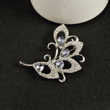 Maxbell Vintage Silver Tone Flower Crystal Brooch Pins Wedding Party Women Jewelry