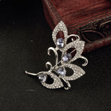 Maxbell Vintage Silver Tone Flower Crystal Brooch Pins Wedding Party Women Jewelry