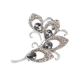 Maxbell Vintage Silver Tone Flower Crystal Brooch Pins Wedding Party Women Jewelry