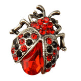 Maxbell Crystal Ladybird Insect Brooch Vintage Animal Pins Fashion Jewelry